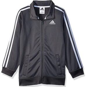 adidas Black and White Logo Zip Jacket